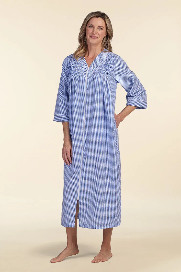 Seersucker Long Robe