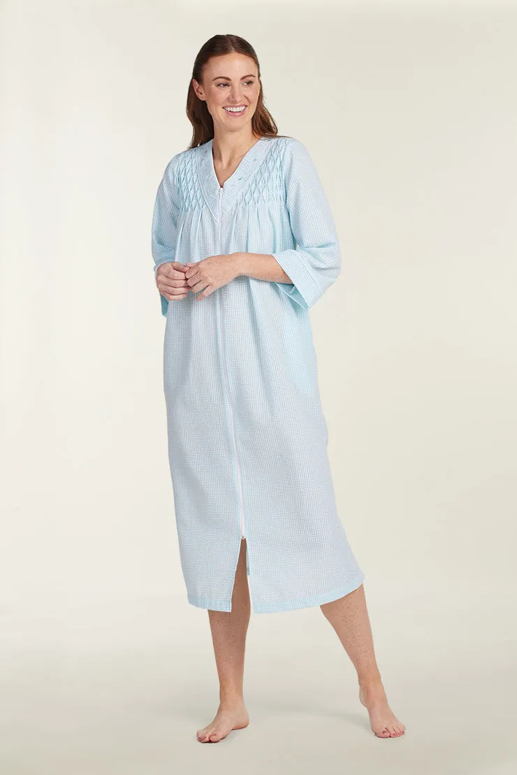 Seersucker Long Robe