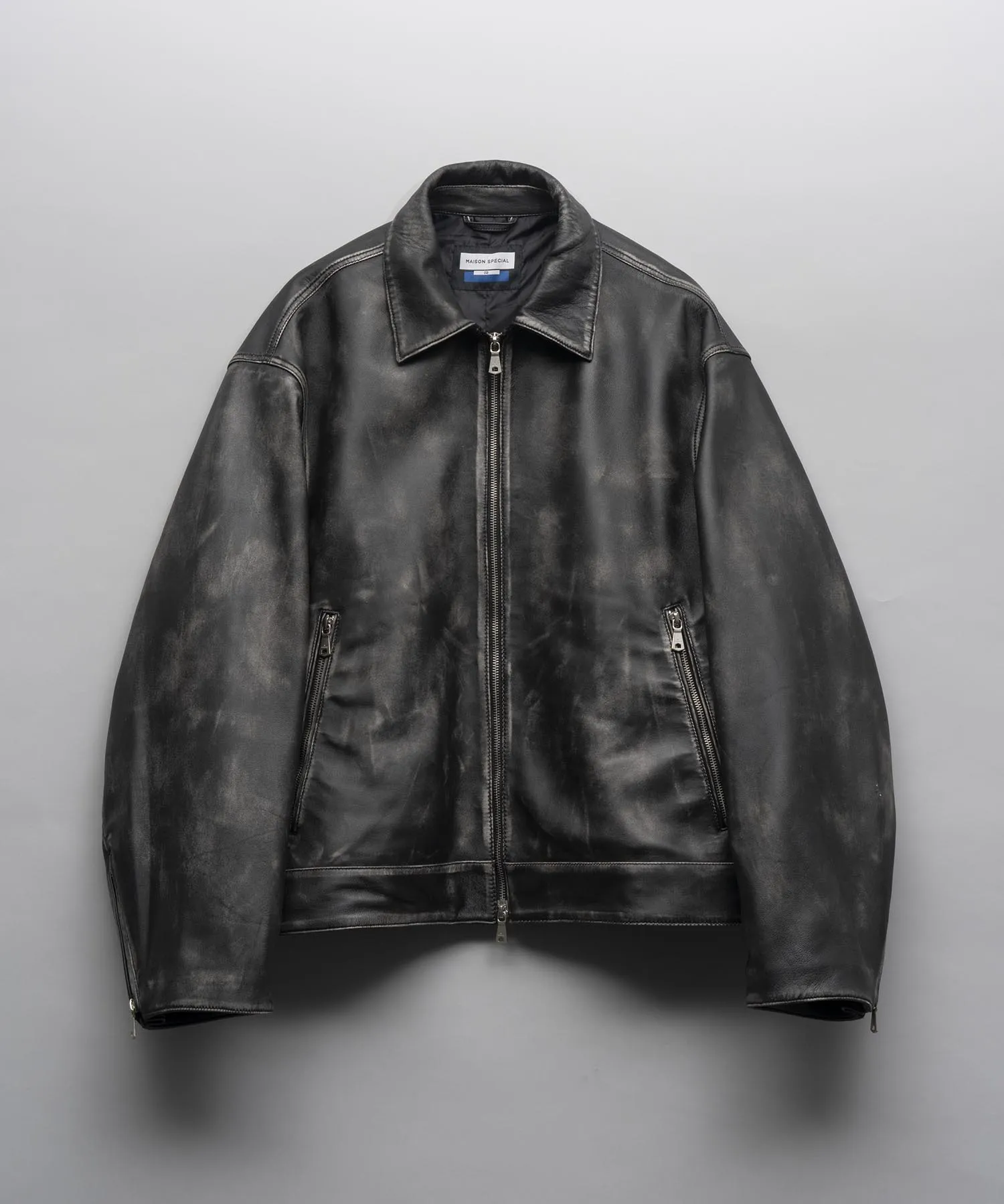 Sheep Leather Prime-Over Single Rider Collared Jacket