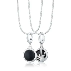 Silver Black Onyx Healing Stone Necklace (Protection)