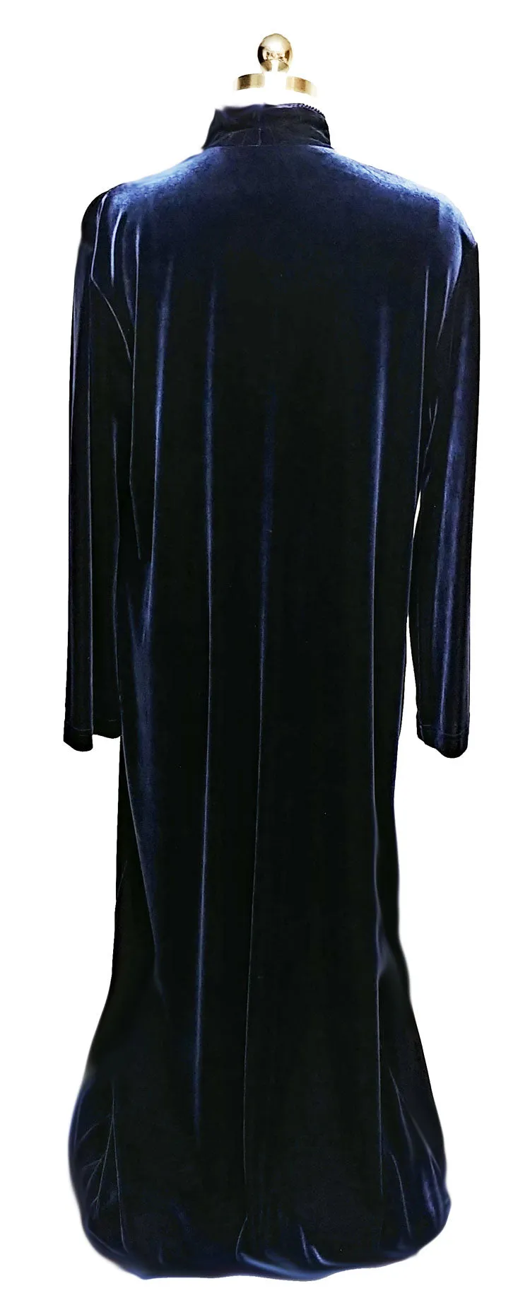 SOLD - NEW - DIAMOND TEA LUXURIOUS ZIP UP FRONT VELOUR ROBE IN MIDNIGHT NAVY - SIZE LARGE #1