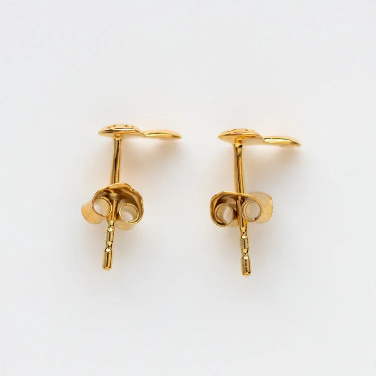 Solid Gold Mushroom Studs