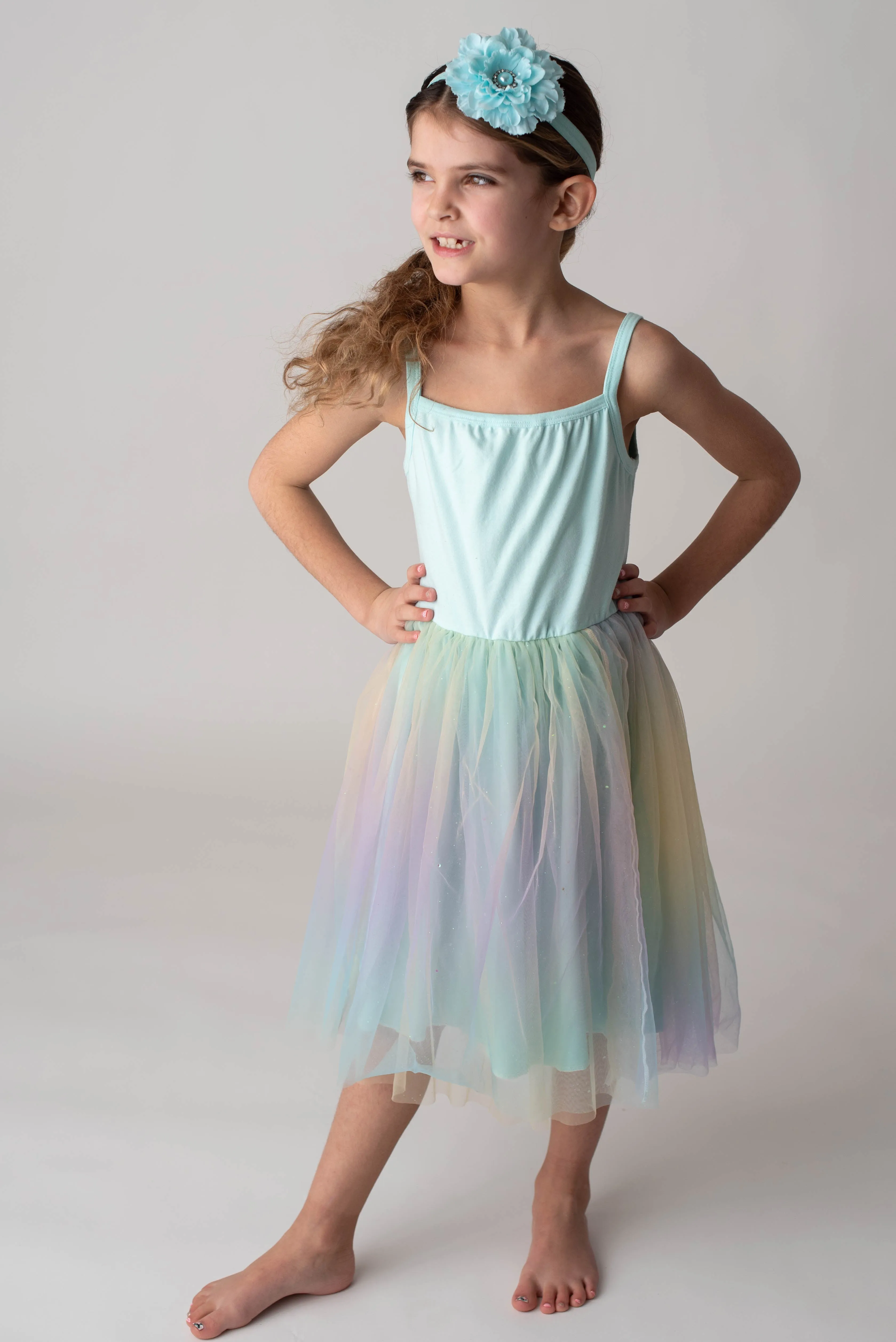 SPARKLE RAINBOW TANK TUTU DRESS