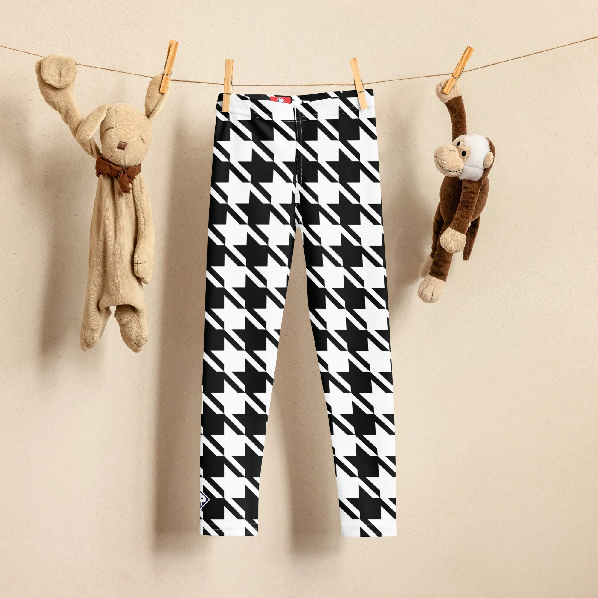 Sporty Style: Houndstooth Athletic Workout Leggings for Boys