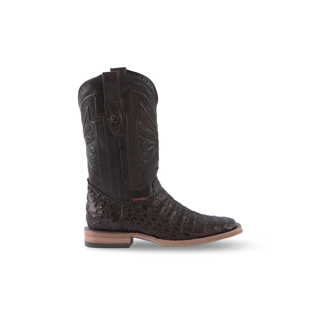 Texas Country Exotic Boot Lomo Caiman Black Cherry LM10