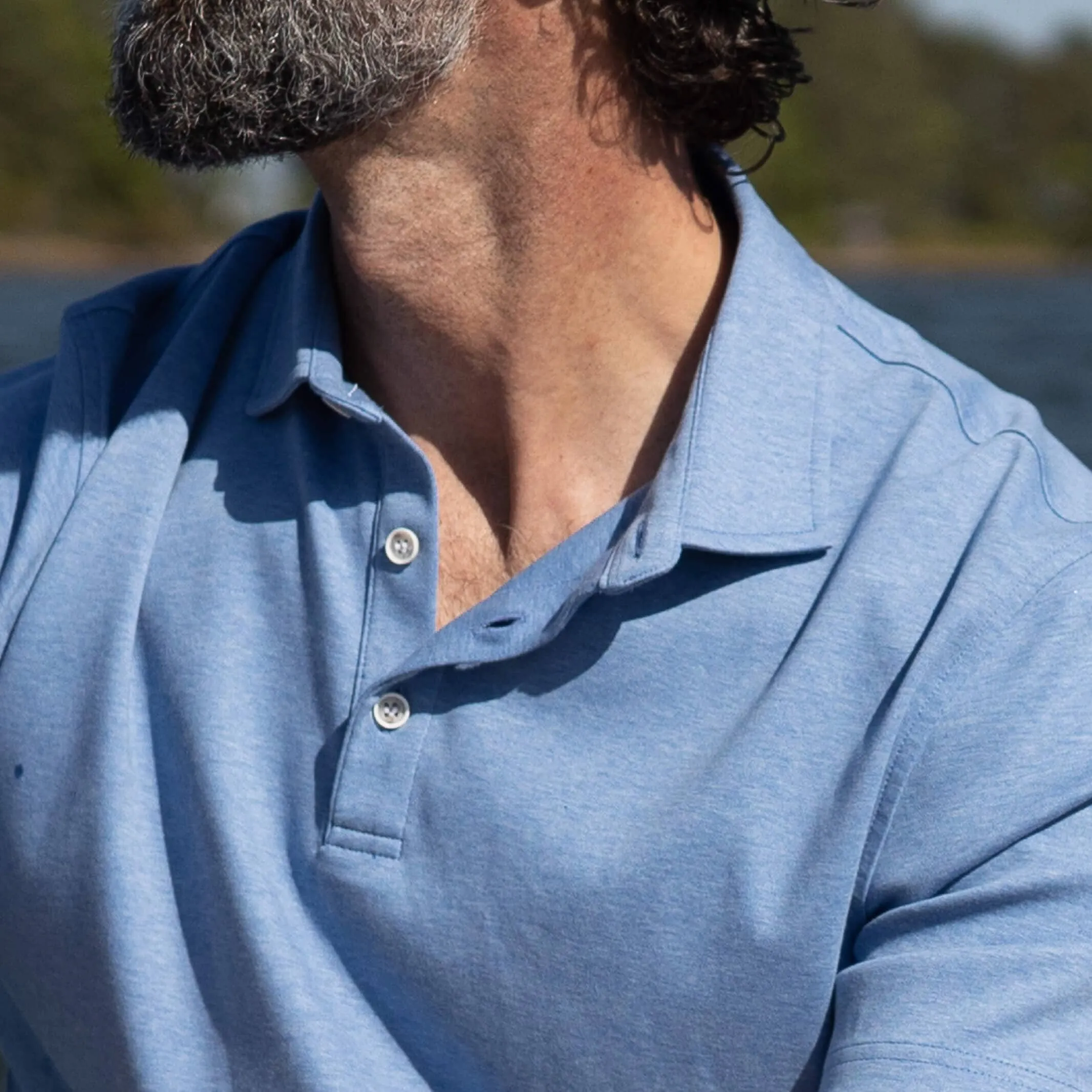 The Blue Heather Arlon Knit Custom Polo