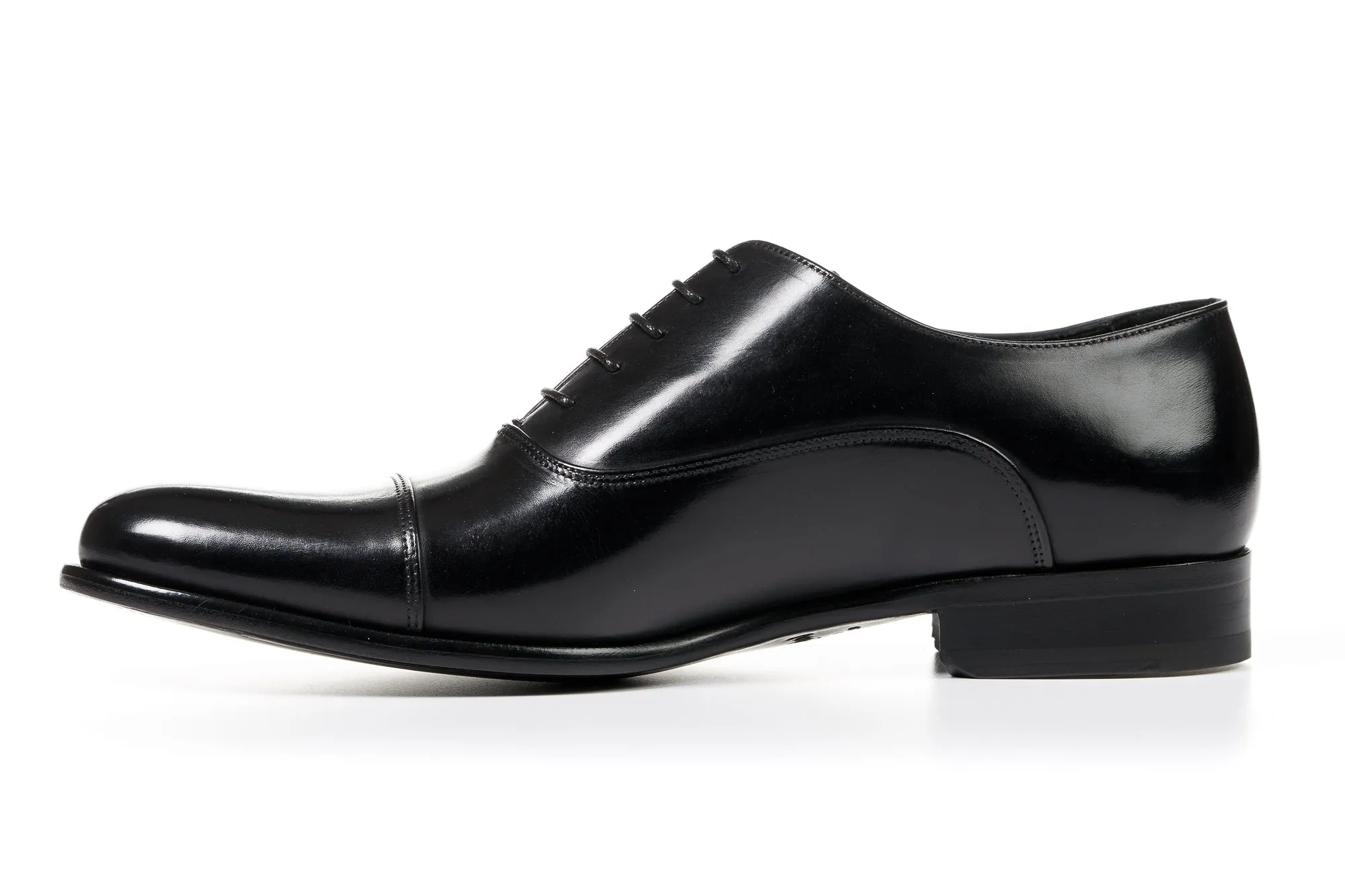 The Cagney II Stitched Cap-Toe Oxford - Nero