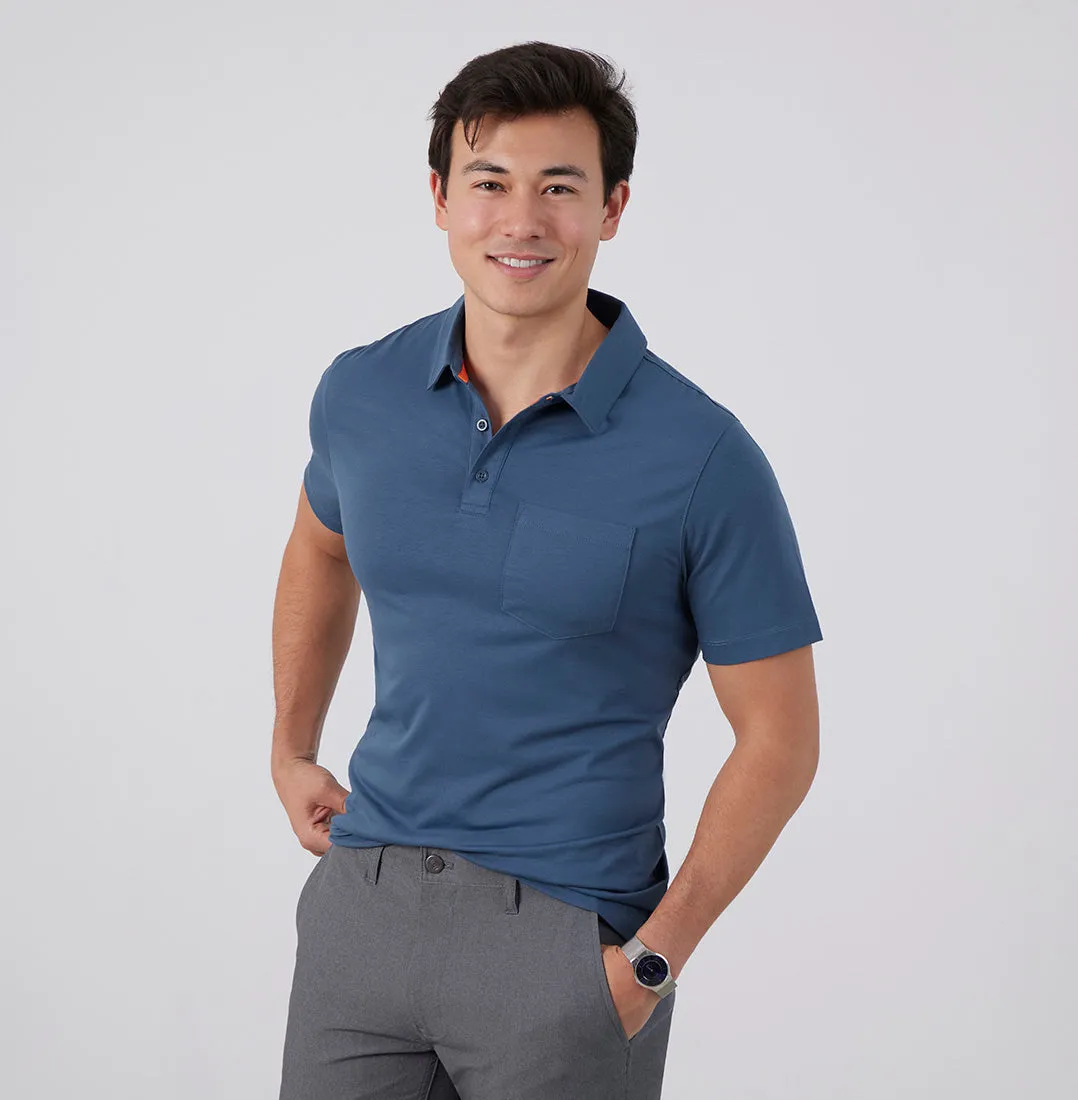 Threshold Knit Polo Classic Fit - Aegean Blue