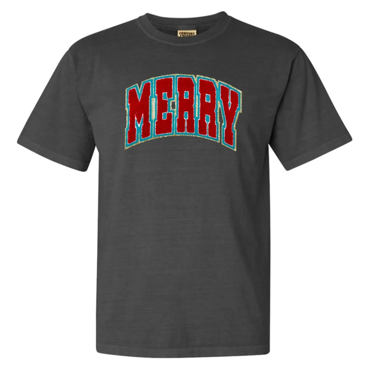 'Varsity Merry' Letter Patch Tee