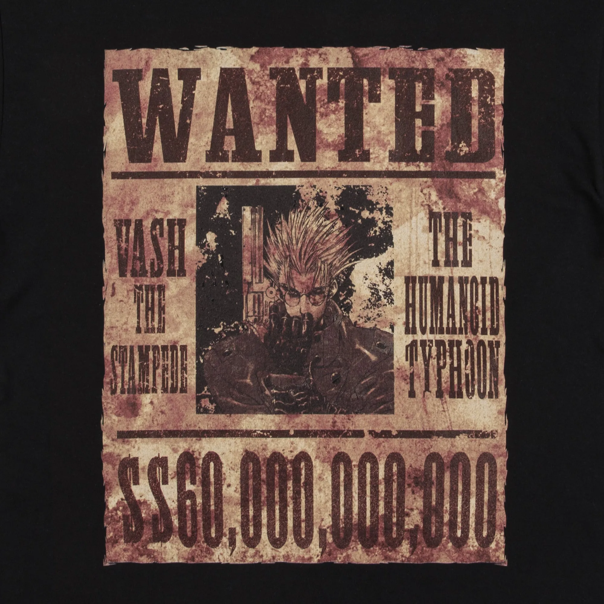 Vash Wanted Poster Black Long Sleeve Tee