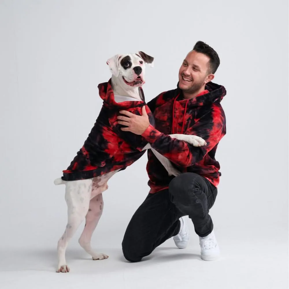 Velvet Dog Hoodie - Red & Black