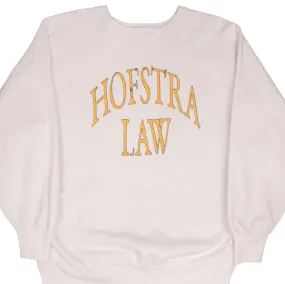 VINTAGE CHAMPION REVERSE WEAVE HOFSTRA LAW  WHITE SWEATSHIRT 1980S XL MADE USA