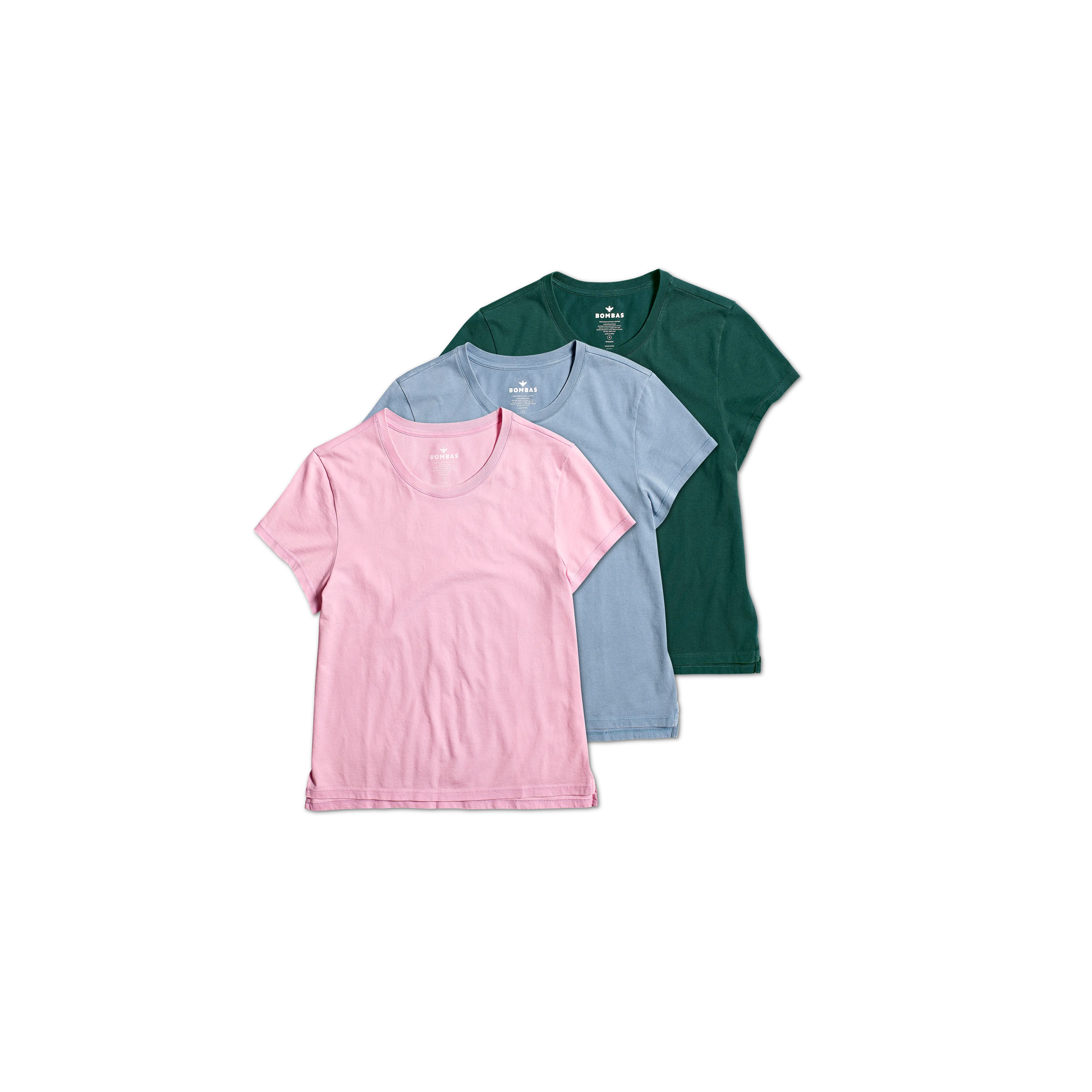 Women's Pima Cotton Slight Crop Crew Neck T-Shirt 3-Pack