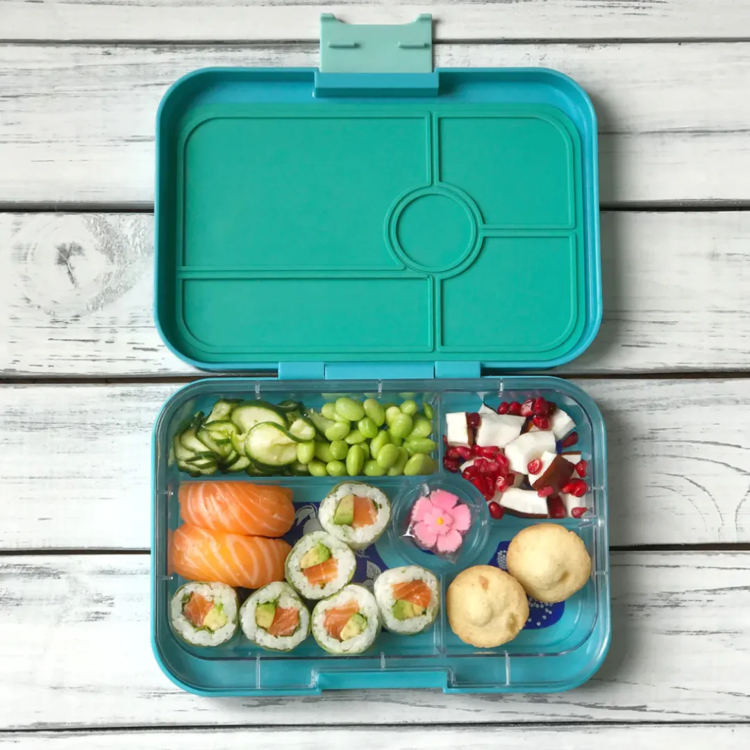 Yumbox Tapas 5 Compartment Bali Aqua Lunchbox with Clear Tray