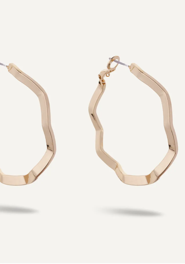 Zig-Zag Plated Hoop Earrings