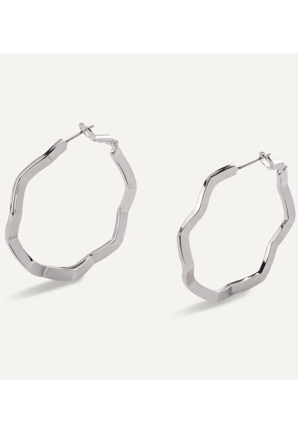 Zig-Zag Plated Hoop Earrings