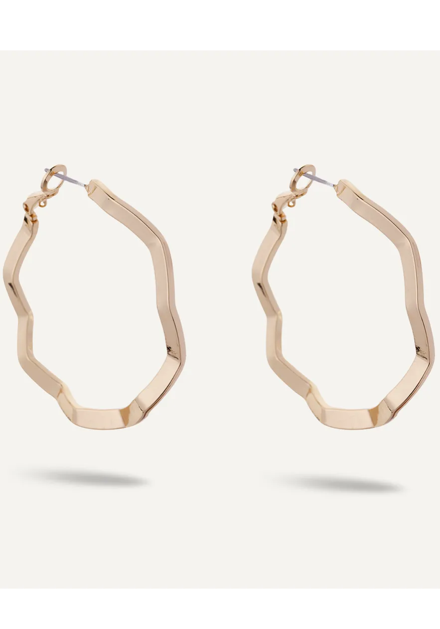 Zig-Zag Plated Hoop Earrings